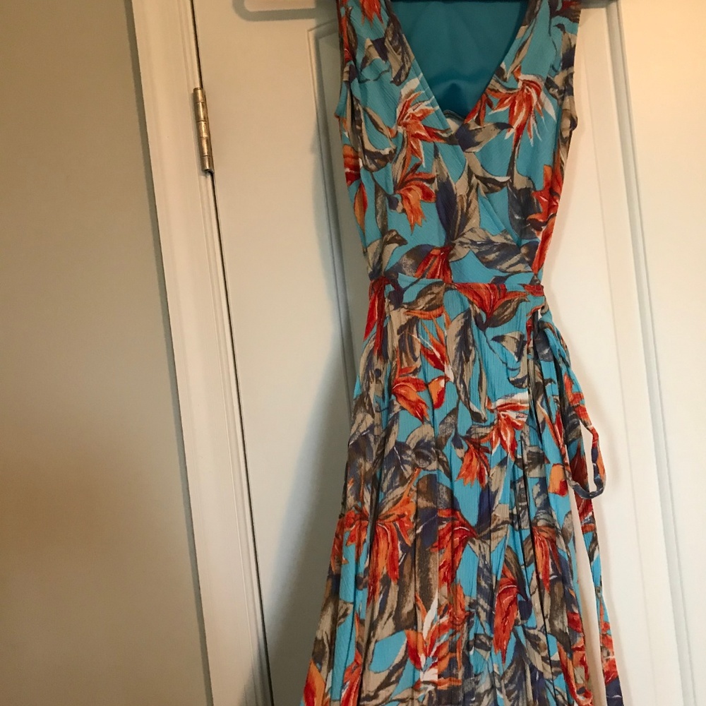 Open-Back Wrap Maxi Dress